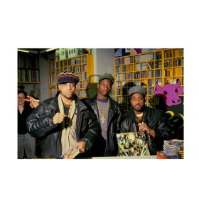 Michael Small (Mike Gee), Nathaniel Hall (Africa Baby Bam), Sammy Burwell (DJ Sammy B) des Jungle Brothers (USA)